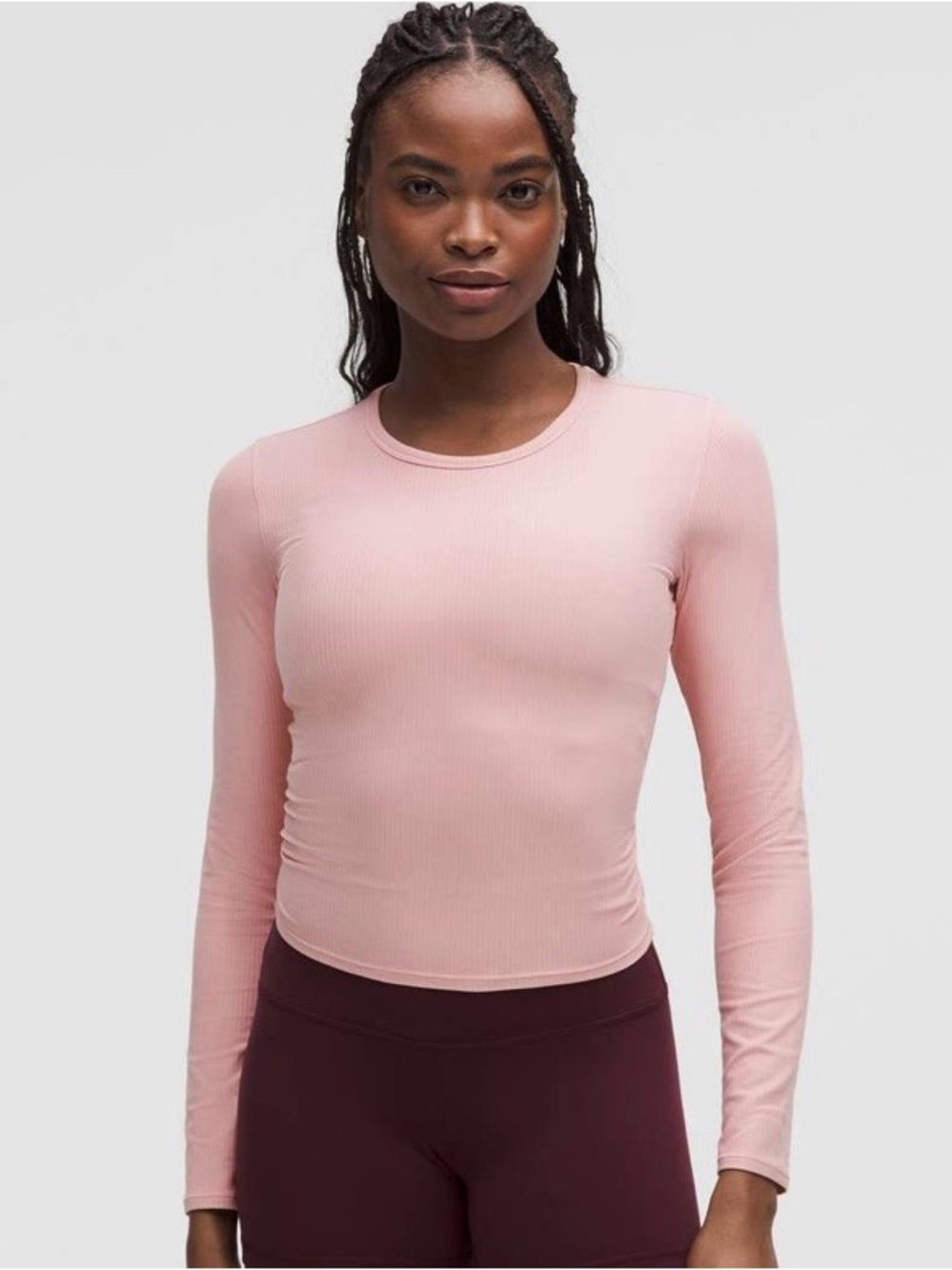 NWT Lululemon All It Takes Back-Twist Ribbed Long-Sleeve Shirt Pink Haze